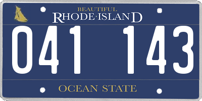 RI license plate 041143