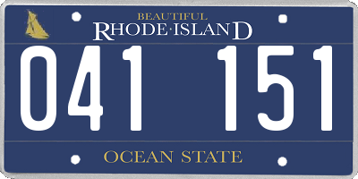RI license plate 041151