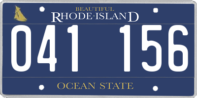 RI license plate 041156