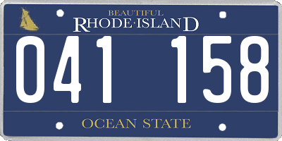 RI license plate 041158
