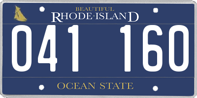 RI license plate 041160