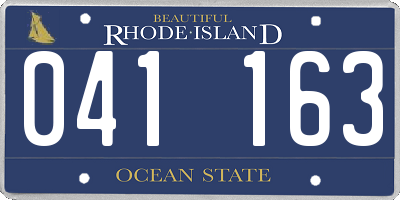 RI license plate 041163