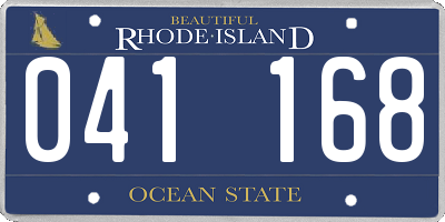 RI license plate 041168