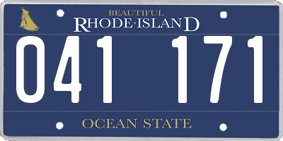 RI license plate 041171