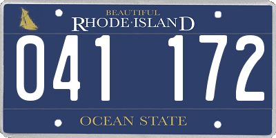 RI license plate 041172
