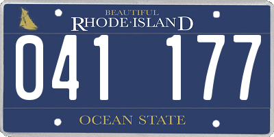 RI license plate 041177