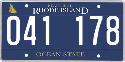 RI license plate 041178