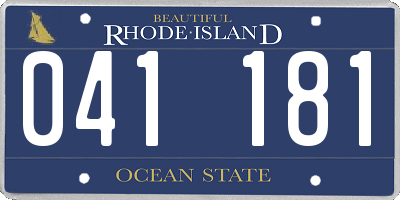RI license plate 041181
