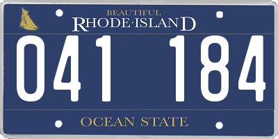 RI license plate 041184