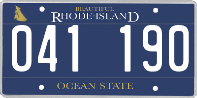 RI license plate 041190