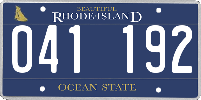 RI license plate 041192