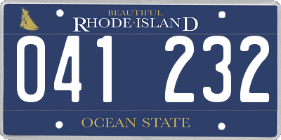 RI license plate 041232