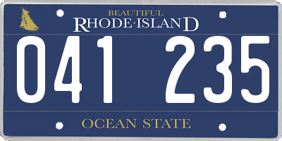 RI license plate 041235