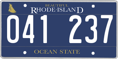 RI license plate 041237