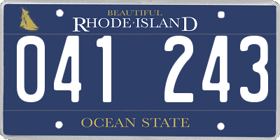 RI license plate 041243