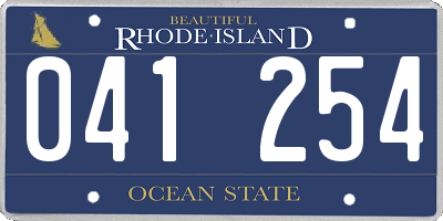 RI license plate 041254