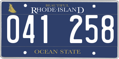RI license plate 041258