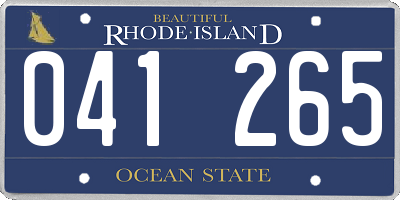 RI license plate 041265