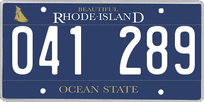 RI license plate 041289