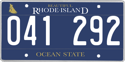 RI license plate 041292