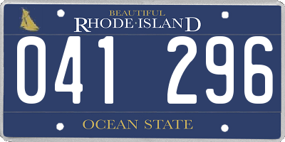 RI license plate 041296