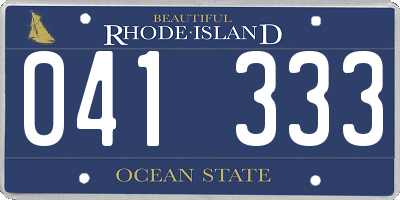 RI license plate 041333