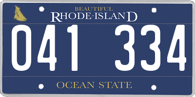 RI license plate 041334