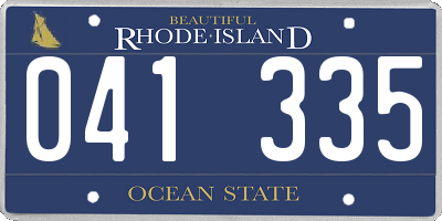 RI license plate 041335