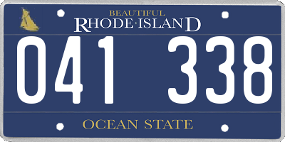 RI license plate 041338