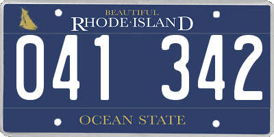 RI license plate 041342