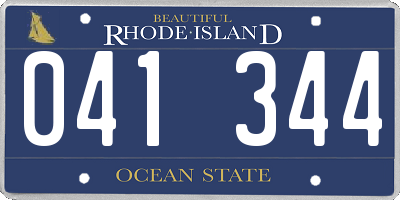 RI license plate 041344