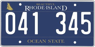 RI license plate 041345