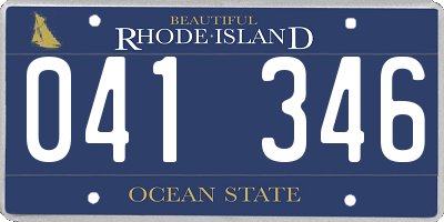 RI license plate 041346