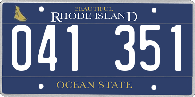 RI license plate 041351