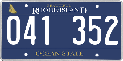 RI license plate 041352