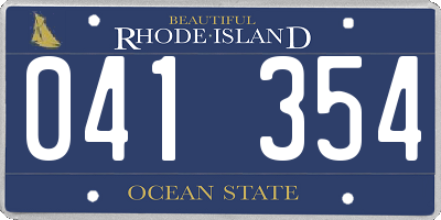 RI license plate 041354
