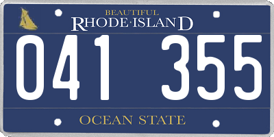 RI license plate 041355