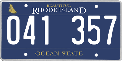 RI license plate 041357
