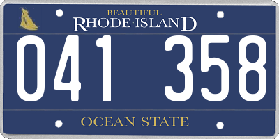 RI license plate 041358