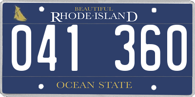 RI license plate 041360