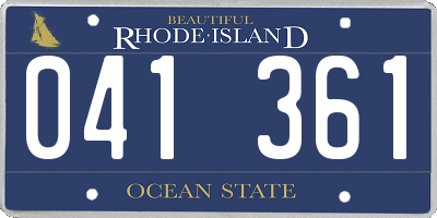 RI license plate 041361