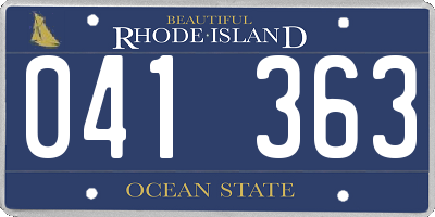 RI license plate 041363