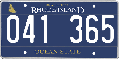 RI license plate 041365