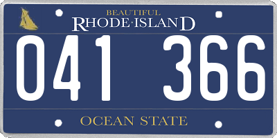 RI license plate 041366