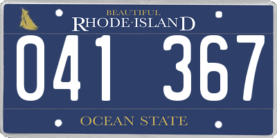 RI license plate 041367