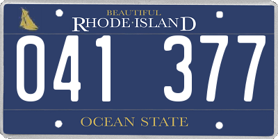 RI license plate 041377