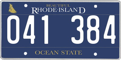 RI license plate 041384