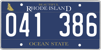 RI license plate 041386