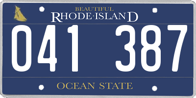 RI license plate 041387