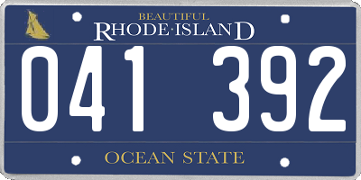 RI license plate 041392